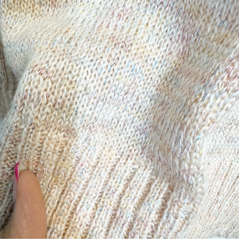 NWT-Kensie Peachy Pink Marl V neck sweater woman's Med - Picture 6 of 11